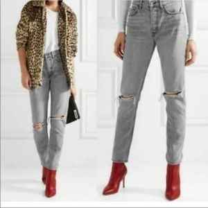 GRLFRND Karolina Distressed Jeans Light Grey